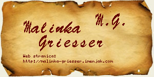 Malinka Griesser vizit kartica